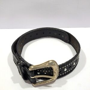Bill Adler Women's Pre-Owned Leather/ Rhinestone Black Belt Size 34